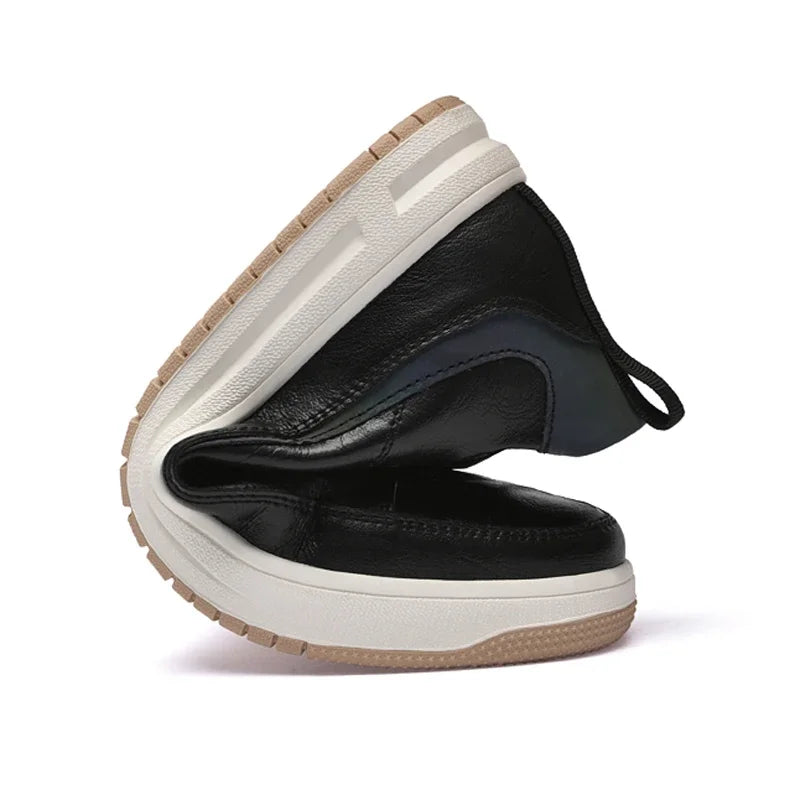 Men's Leather Elevator Sneakers – 6cm & 8cm Height Boost Elevator Sneakers Vue