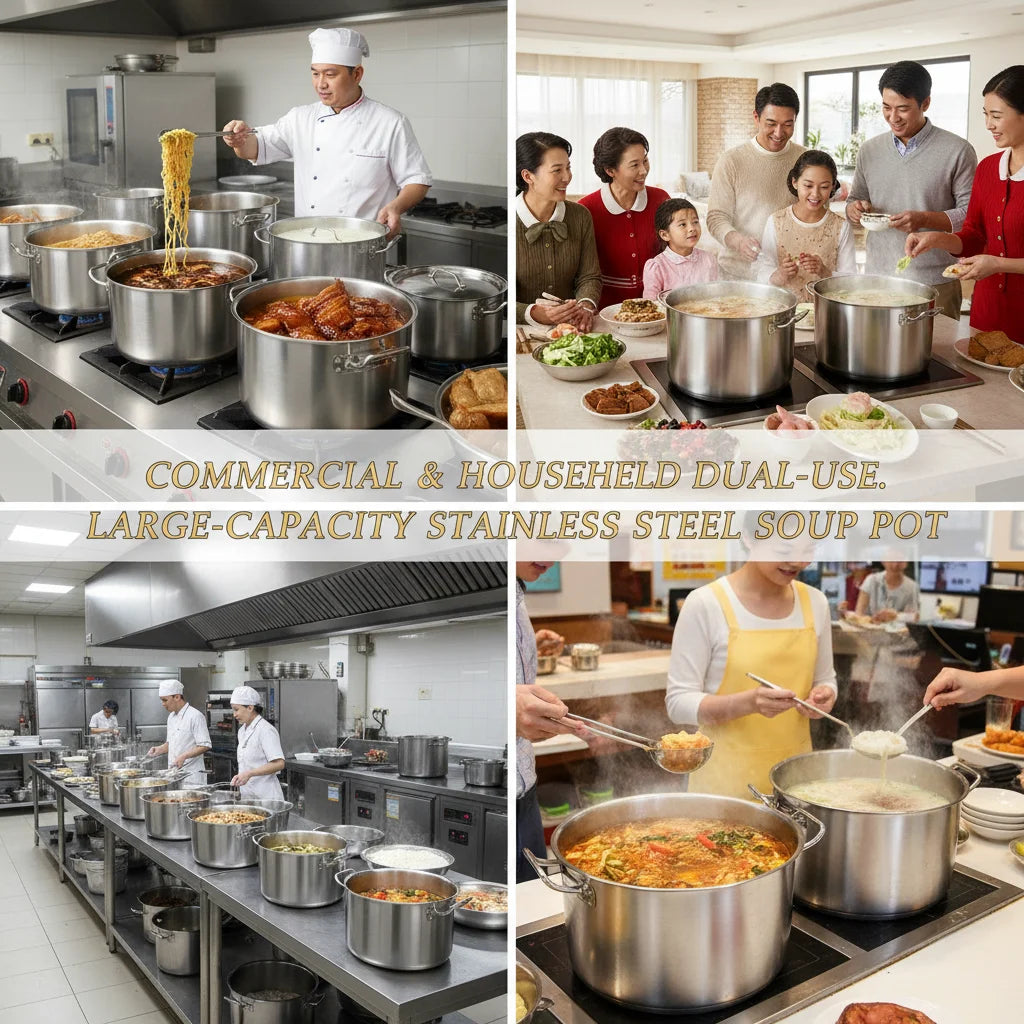 33L Stainless Steel Stock Pot with Lid – 34.9Qt Commercial Pot Stainless Steel Stock Pot Vue