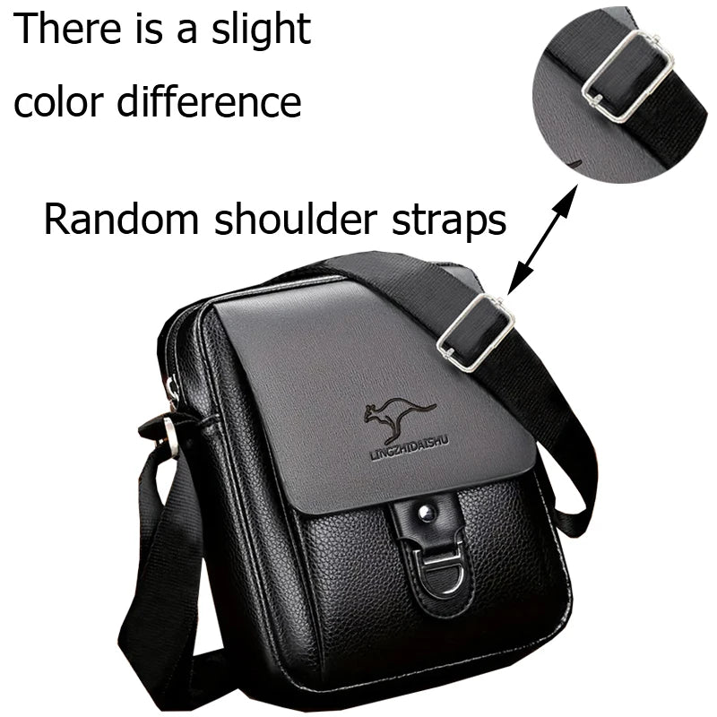 Men's Multi-color Leather Crossbody Bag Versatile Casual