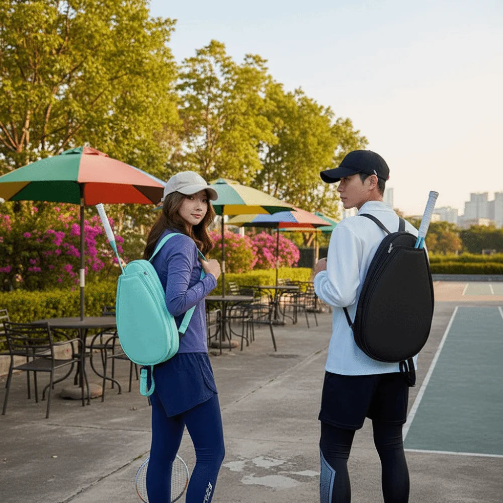Large Capacity Tennis Backpack Waterproof Zipper Closure Pickleball Backpack Lightweight Solid Color Racquet Bag Vue