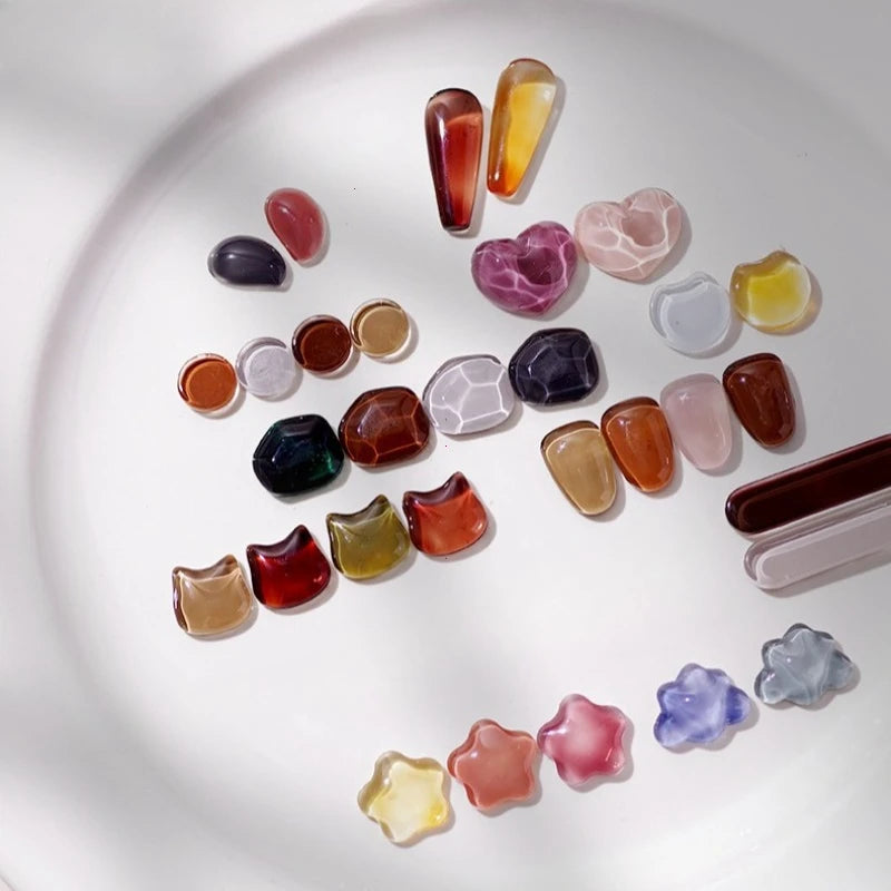 Manicure Round Shape Clear Display Card Glass Color Card Nail Polish Gel Display Tablet Nail Color Showing Nail Art Tool Vue