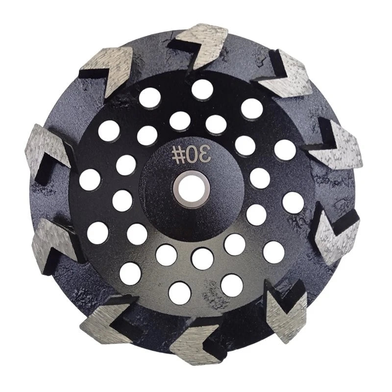 ABKW-Arbor Metal Grinding Wheel 7 Inch Sintered Segment Grinding 30 Grit Disc 5/8"-7/8"(22.23/16Mm) For Concrete Epoxy Removal Vue As Shown