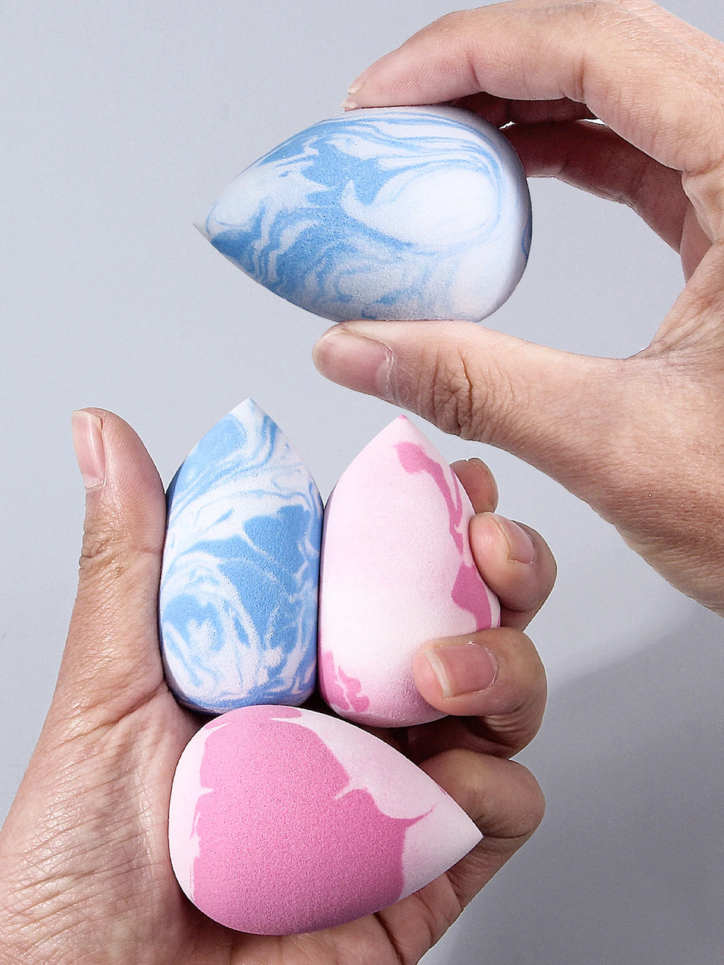 6PCS Ombre Multi-Use Makeup Sponges - Professional Face Blending Tools for Flawless Liquid/Powder & Color Cosmetics Vue