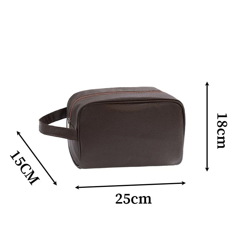 New Men Travel Cosmetic Bag Large Capacity Zipper Makeup Bags PU Leather Travel Toiletry Bag Cosmetics Organizer Storage Pouch Vue