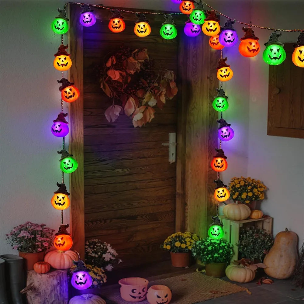 Upgraded Solar Halloween Lights Outdoor Pumpkin String Lights Waterproof Halloween String Light For Garden Patio Landscape N05 Vue