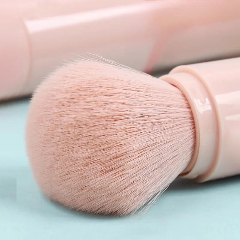 4in1 Makeup Brushes Set Retractable Blush Brush 3 Small Eyeshadow Brushes, Compact Portable for On-the-Go Touch-Up Vue
