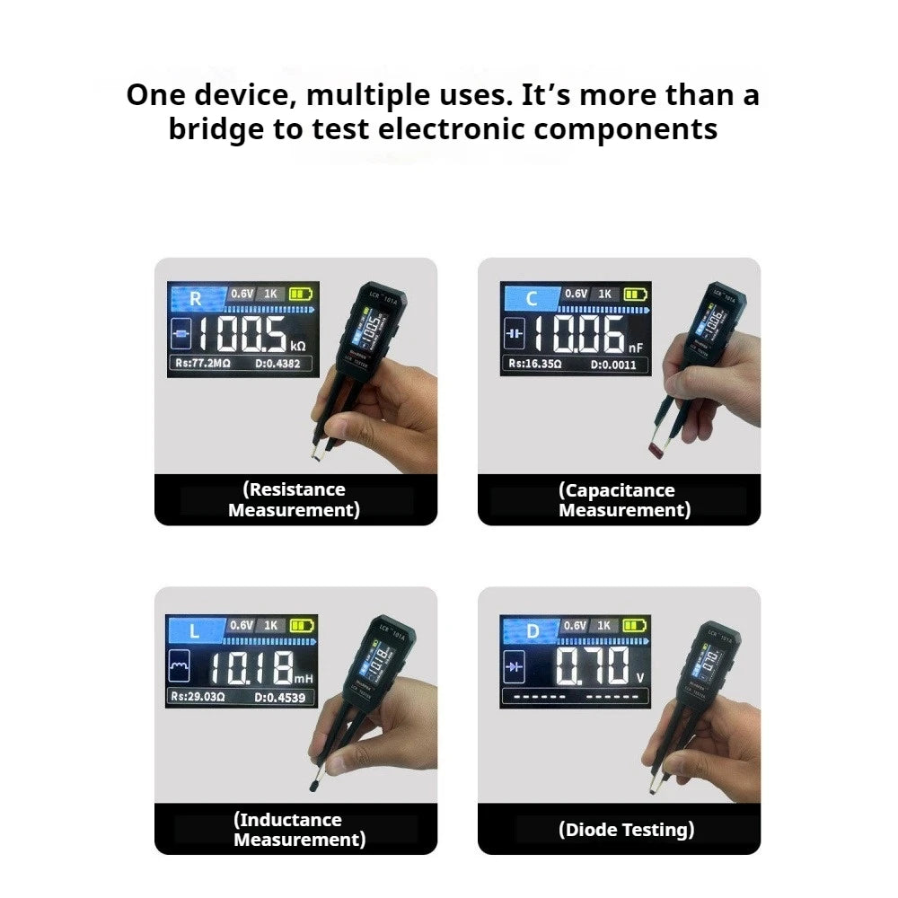 LCR Digital Tweezer Bridge Multimeter 1.14 Inch TFT Color Screen Auto Identify Resistance Capacitance Inductance Diode Tester Vue