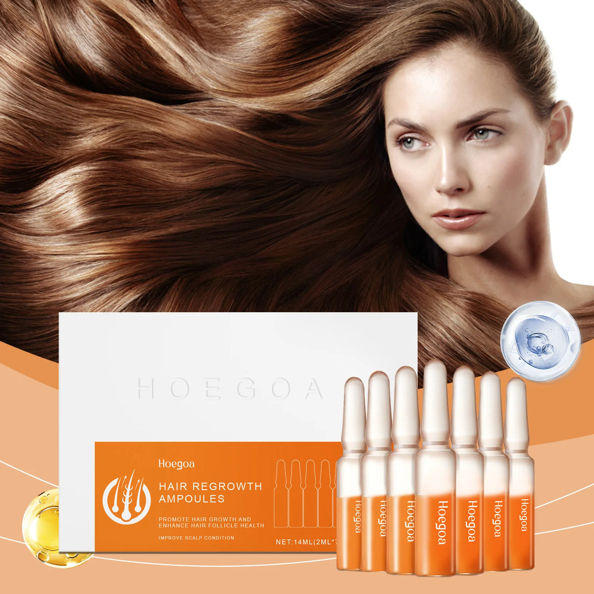 Hair Growth Serum Ampoules - Nourishing Scalp Serum for Promoting Hair Growth, Enhancing Follicle Health and Nutritive Care Vue