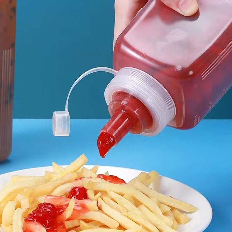 600/800/1000ML Squeeze Sauce Bottles Condiment Dispenser Large Mouth Dustproof Kitchen Seasoning Salad Sauce Olive Oil Bottle Vue