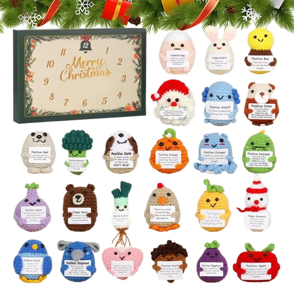 Christmas Calendar Advent 2d Acrylic Holiday Themed Decorations 24 Days Positive Crochet Animals Christmas Countdown Calendar Vue