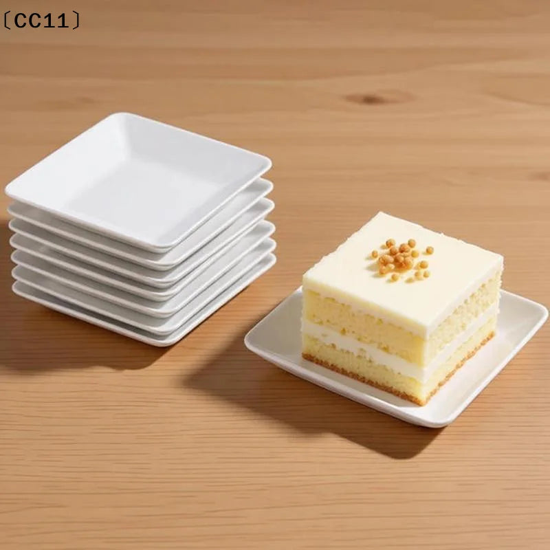 10 White Compostable Dessert Plates Snack Made Sugarcane Waste Vue