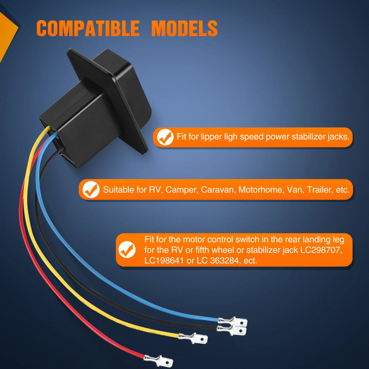 Nilight RV Electric Stabilizer Jack Switch Power Rocker Switches Extend Retract ON Off ON Momentary Waterproof with Harness for Trailer Boat Truck Linear Actuator Vue