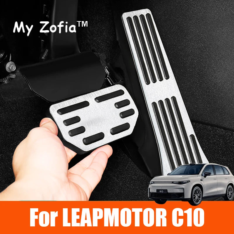 For Leapmotor C10 2024 2025 Car Accelerator Brake Pedals Cover Aluminum Alloy Non Slip Pads Pedal Cover Accessories Vue