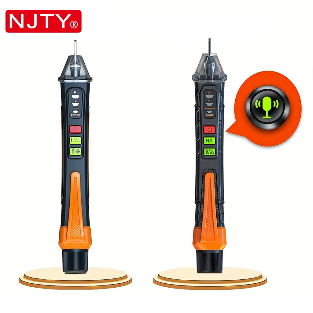 NJTY T02A Voltage Detector Electrical Pen AC Voltage Tester Smart Breakpoint Finder 12-1000V Non-Contact T02B Voice Broadcast Vue