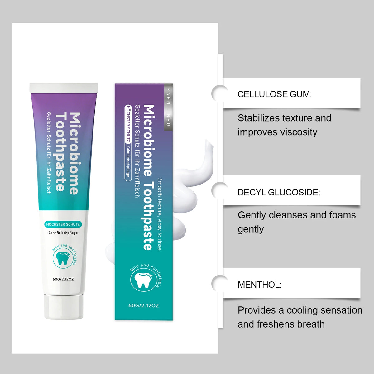 Mint Fresh Toothpaste Refreshes Breath with Mint, Polishes Teeth for Bright Shine, Keeps Your Mouth Fresh and Comfortable. Vue