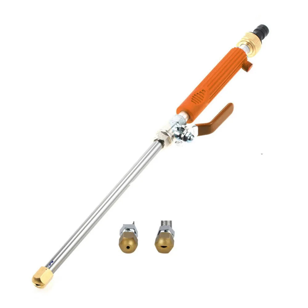 High Pressure Pressure Washer Wand Copper Nozzle Adjustable Garden Hose Nozzle Ergonomic Handle Extendable Water Spray Lance Vue Style A Orange
