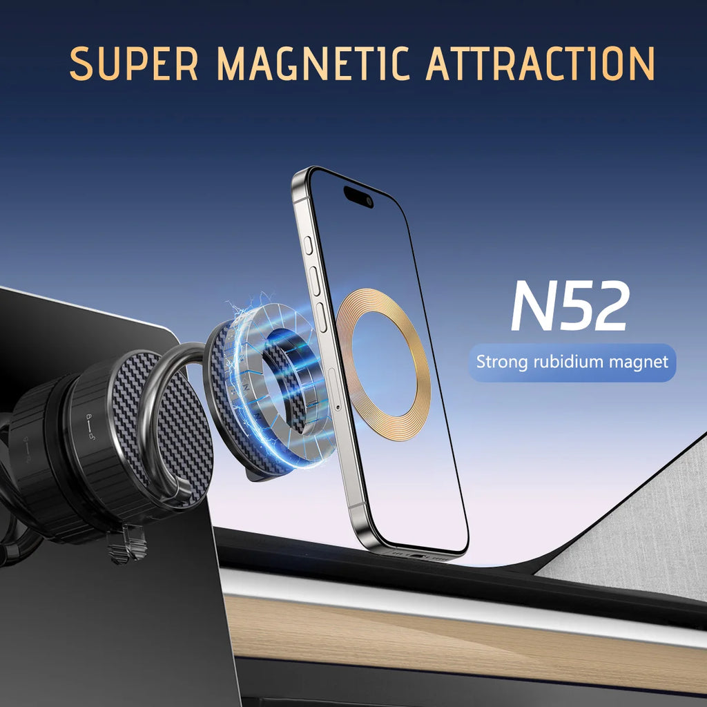 Car Magnetic Suction Cup Stand S-Shaped Foldable Adjustable Angle for Phones 360 Rotation Desk Dashboard Mount Home Travel Use Vue