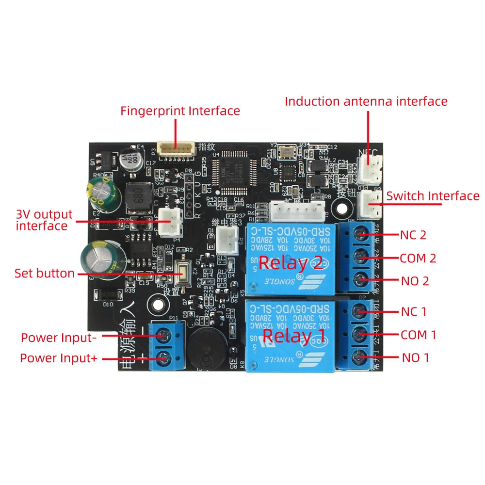 Mobile phone NFC induction relay control module car door modification accessories electric bicycle DIY fingerprint control board Vue