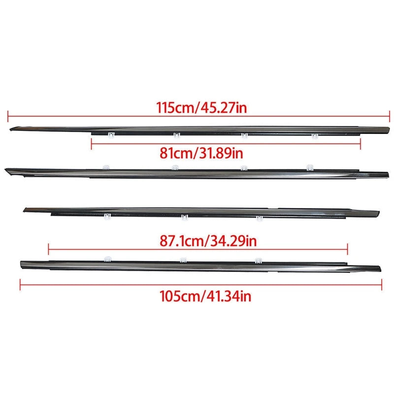 Car Side Window Weatherstrip Sealing Trims Chrome Glass Sealant Strip Weather Strip For Honda Accord 2008-2012(For US Version) Vue