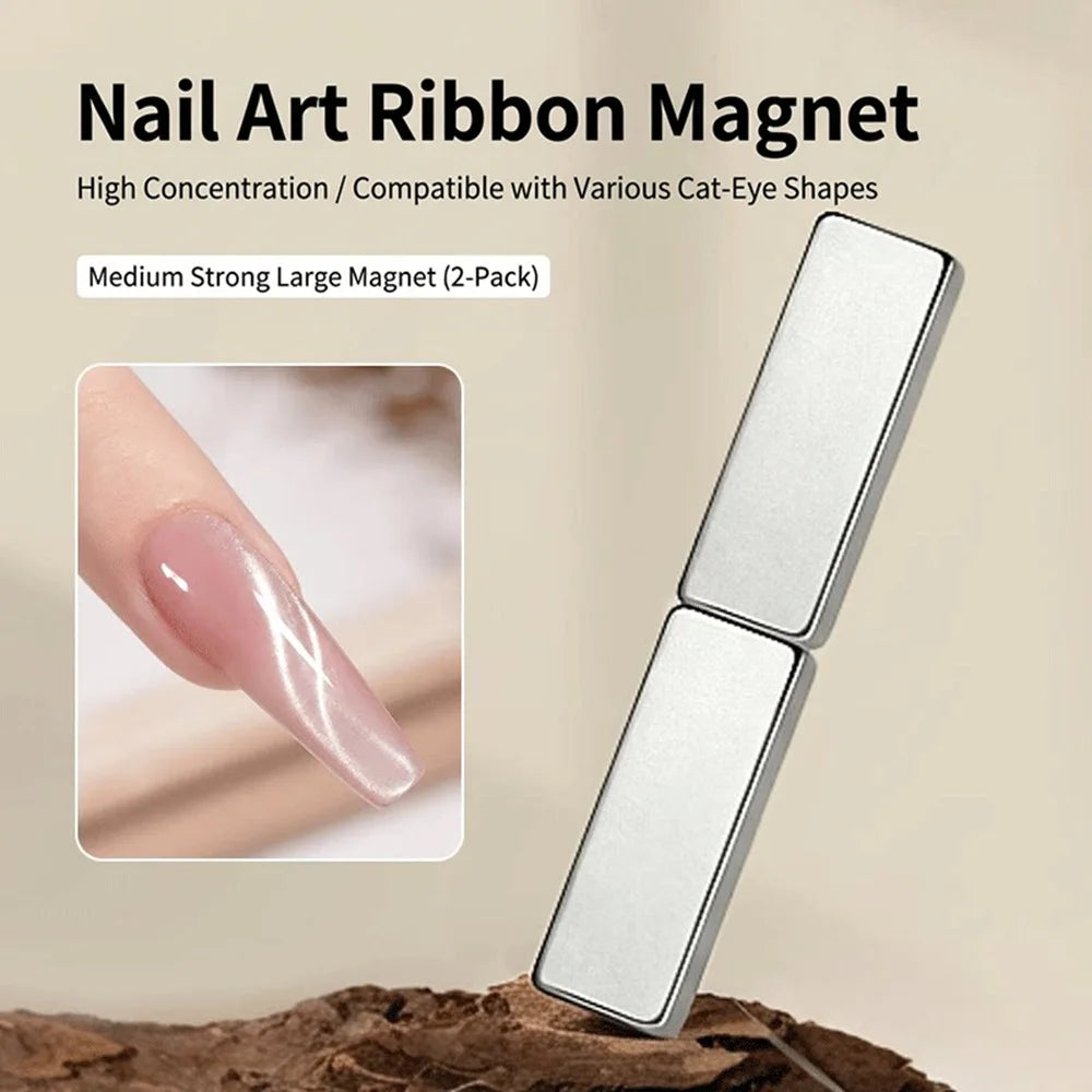 Ribbon Magnet Cat Eye Magnet Long Strip Strong Magnetic Stone French High Focus Nail Tool Vue White