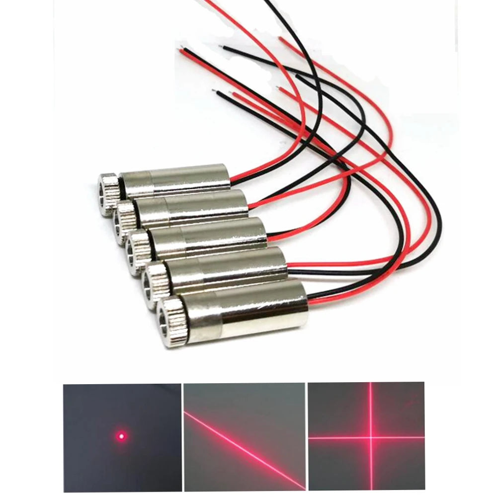 5pcs 650nm 30mw 50mw 100mw Red Laser Module Dot Line Cross Head Visible Lights Vue 100mw line None