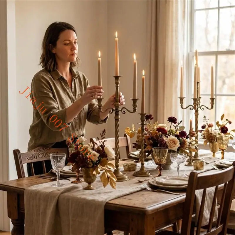 5-Arm Candelabra Taper Candle Holder Stand | Wedding Centerpiece Candelabra Candle Holder Vue