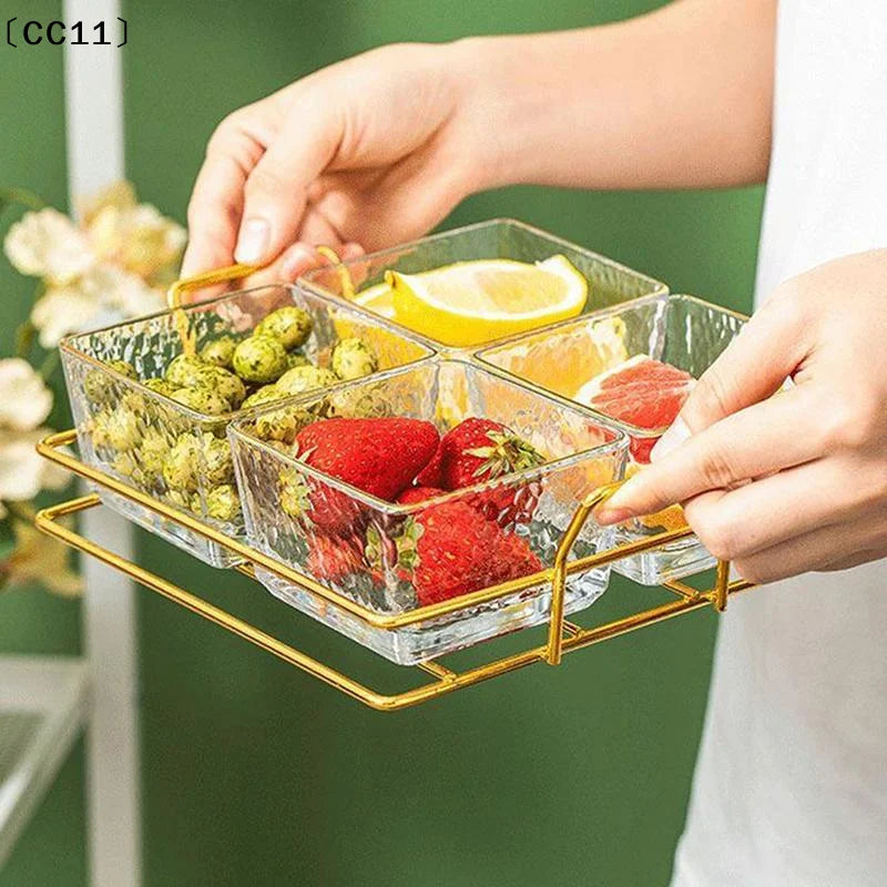 2 4 Grid Transparent Covered Snack Tray Suitable Parties Families Vue
