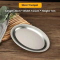 Stainless Steel Oval Fish Plates Household Food Dinner Steamed