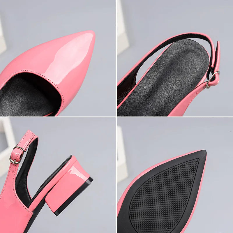 Women's Pointed Toe Slingback Block Heel Sandals | Sizes 35–43 Slingback Heeled Sandals Vue
