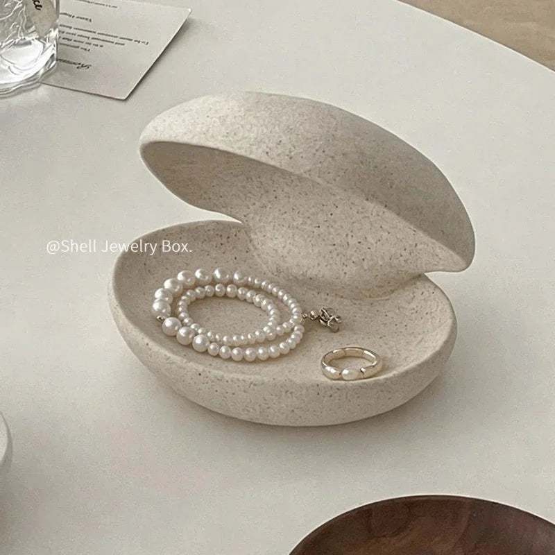 Shell Shaped Ceramic Storage Tray Tabletop Home Decor Key Bowl Entryway Catchall For Women Housewarming Gift Coastal Boho Vue