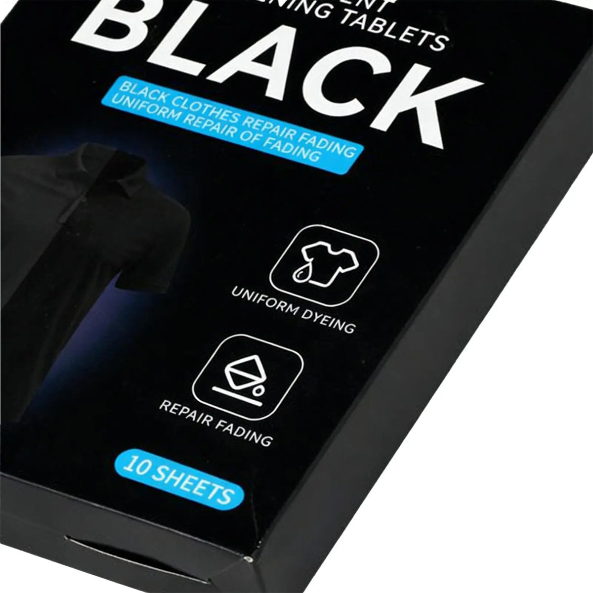10 Sheets Black Clothes Dye Restorer, Washing Machine Safe Color Repair Sheets for Faded Clothes, Deep Dark Fabric Reviver Vue