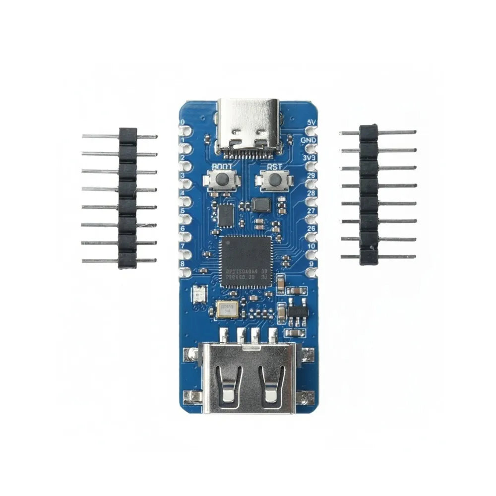 RP2350A MCU Board Type-C Powered USB-A Expansion W25Q16 Flash BOOT Reset Buttons Compact Half-hole Embedded Controller Module Vue Default Title