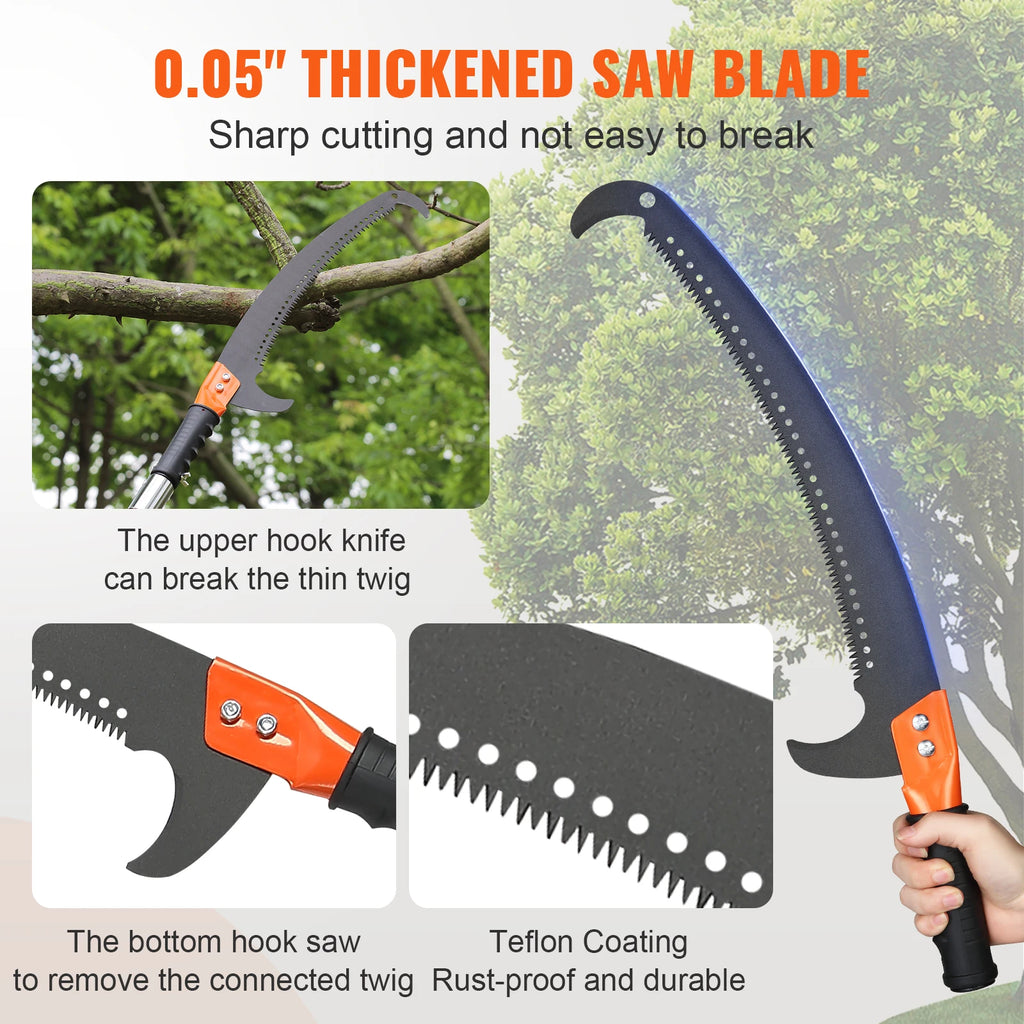 Extendable Manual Pole Saw 27 ft – 8-Pole Tree Pruner Extendable Pole Saw Vue