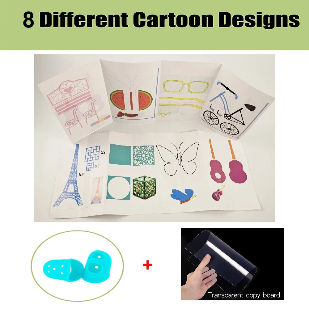 New 3D Printing Pen Drawing Book Reusable Colorful 40 8 Patterns Thick Paper Clear Plate Painting Template for 3D Pen Kid Gifts Vue