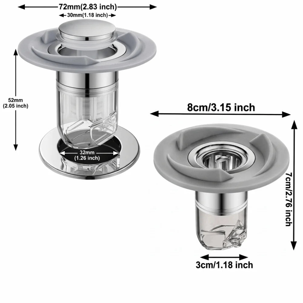 Sink Accessories Magnetic Floor Drain Core Vortex Flow Universal Drain Valve Anti-Clog Easy Clean Strainer Plug Kitchen Vue