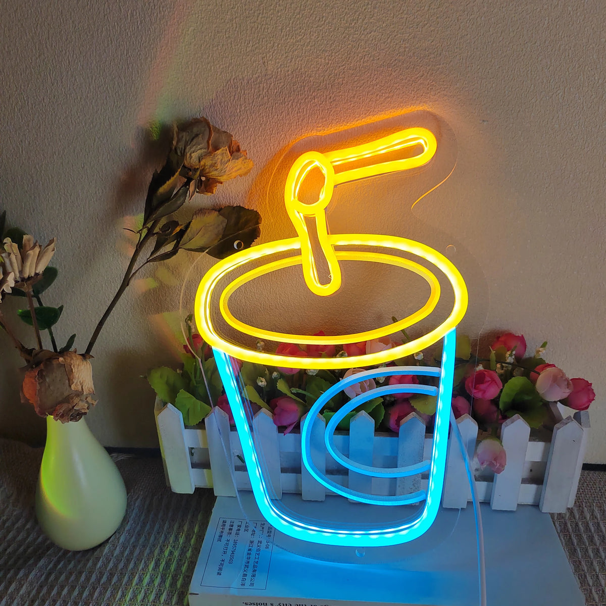 Business Neon Light Led Lights French Fries Popcorn Sign For Restaurant Eating House Decor Wall Neon Sign Fast Food Shop Cinema Vue