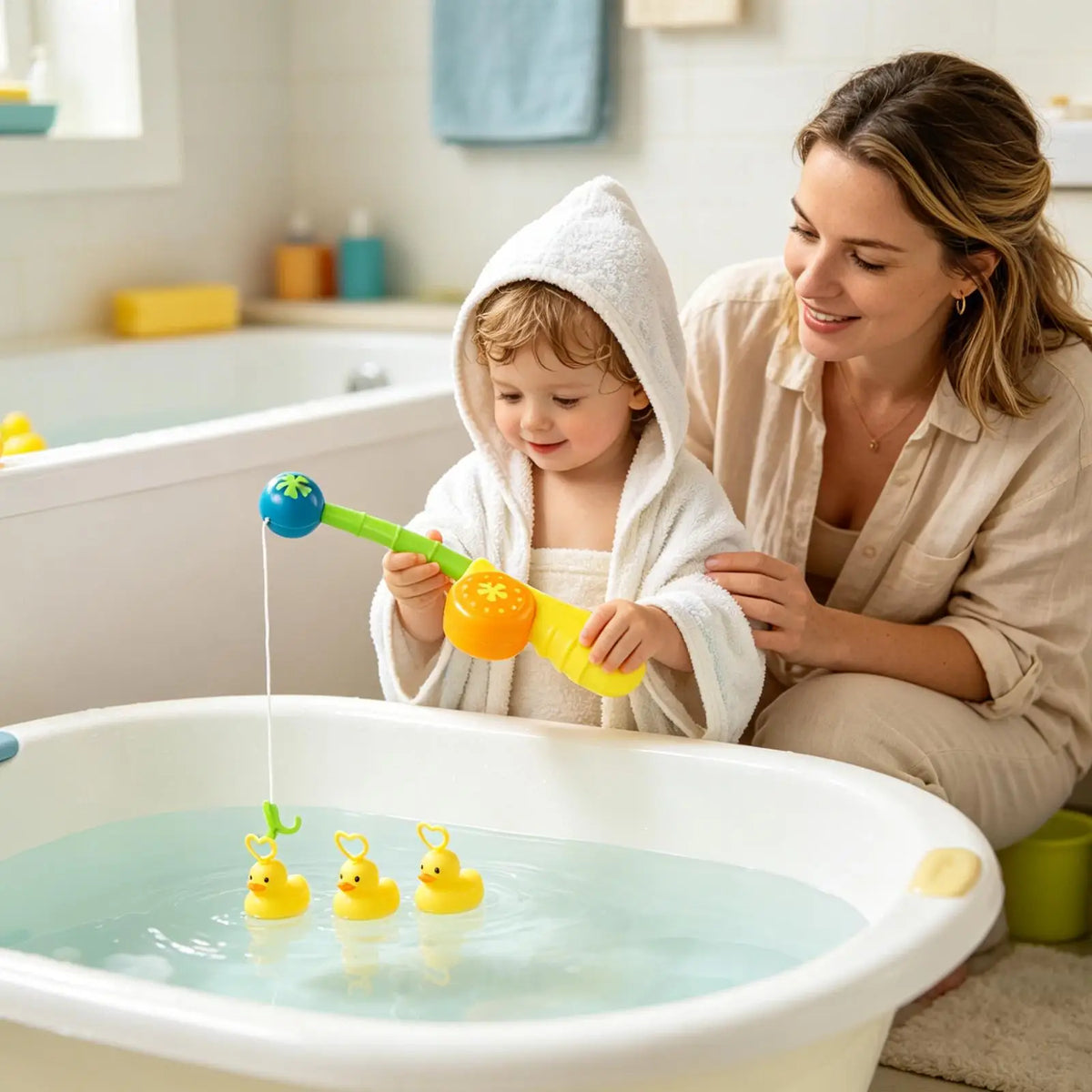 Duck Fishing Toy Set with Pole, Magnetic Catch Game for Kids, Educational Water Play Activity for Toddlers Boys Girls Preschool Vue