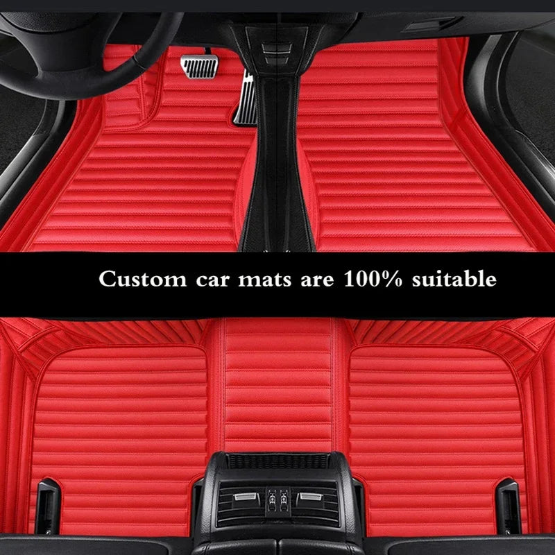 OMANE Custom Car Floor Mats For BMW 7series E65 F01 F02 F03 F04 G11 G1 2005-2026 Carpet Rugs Accessories Interior Waterproof Vue Red 2001-2008 E65 China Mainland