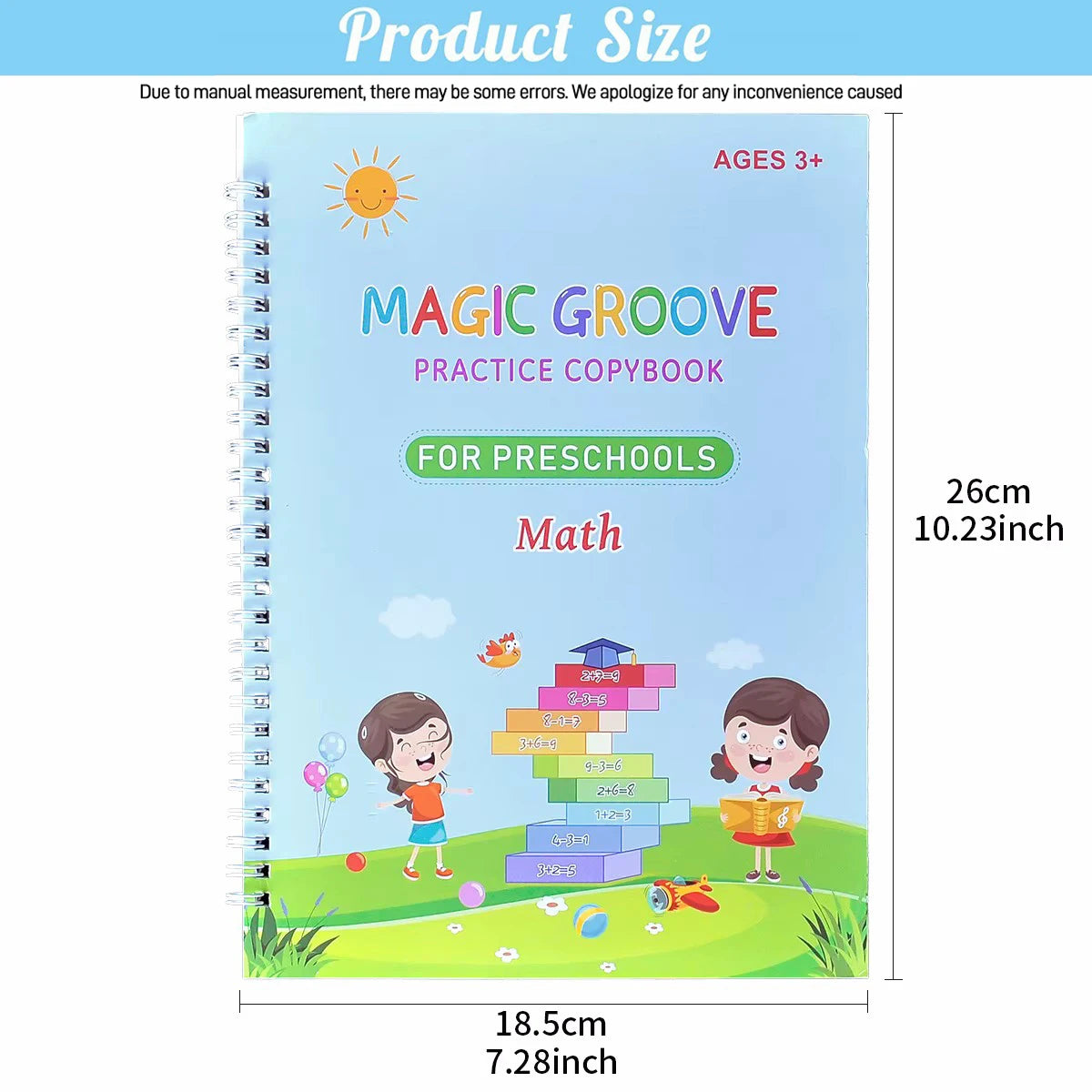 4PCS Reusable Magic Practice Copybook Kids Grooves Calligraphy Handwriting Learning Preschool Tracing Book with Pen for Boy Girl Vue