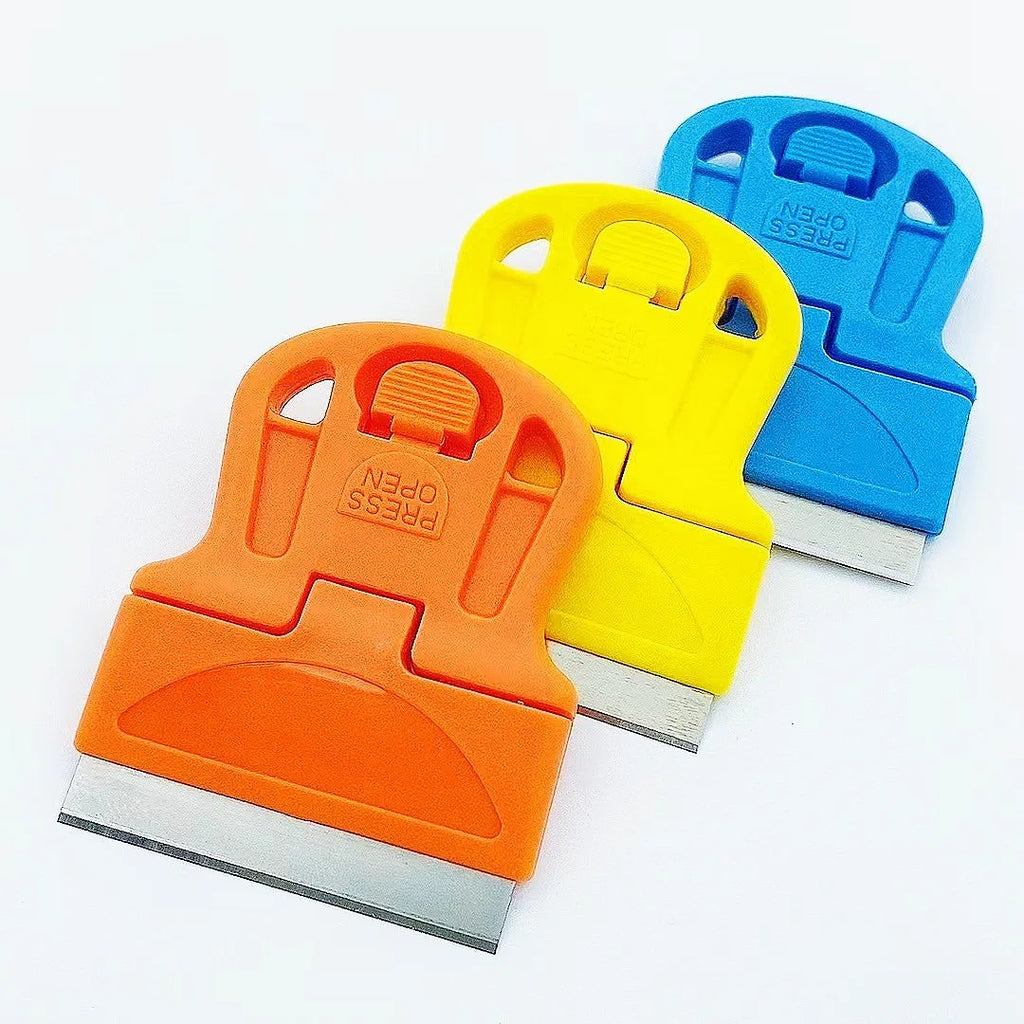 Mini scraper with 10 blades, scraping off stickers, paint and old glue, glass and window film adhesive remover Vue