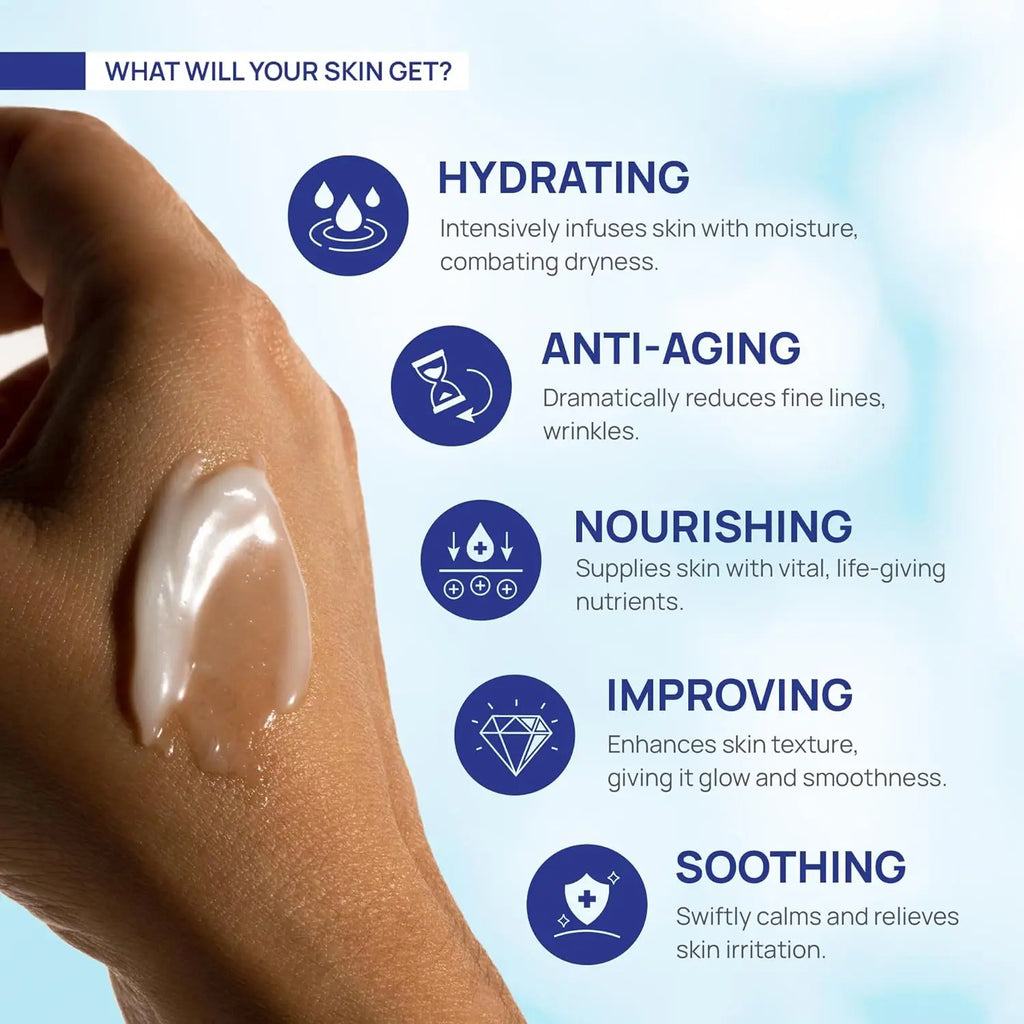 Retinol Cream for Face with Hyaluronic Acid, Day-Night Anti-Aging Moisturizer Collagen Cream for Face Reduces Wrinkles, Dryness Vue