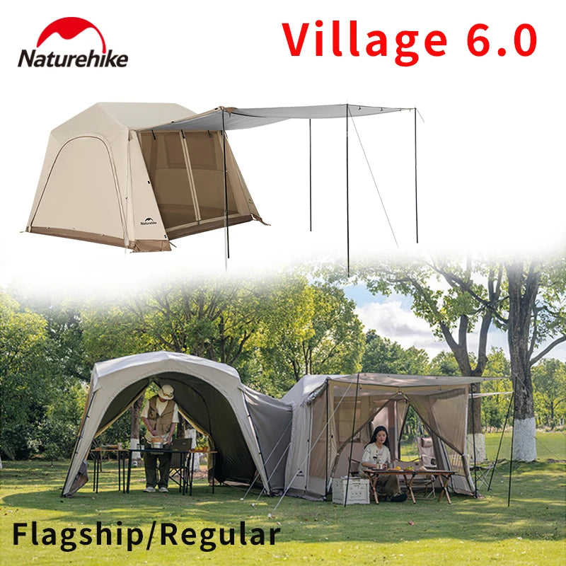 Naturehike Village 6 Inflatable Cabin Tent – 3/4 Person PU3000+ Inflatable Cabin Tent Vue