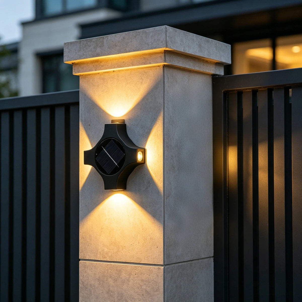 Solar Wall Washer Light, Outdoor Waterproof Wireless Fence Lamp, LED Garden Wall Atmosphere Light for Courtyard Decor Vue