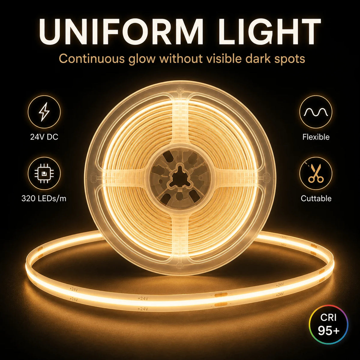 COB LED Light Strip Gesture Sensor Switch Control Dimmer Easy to install Suitable For Living Room Cupboard Bedroom Lighting Vue