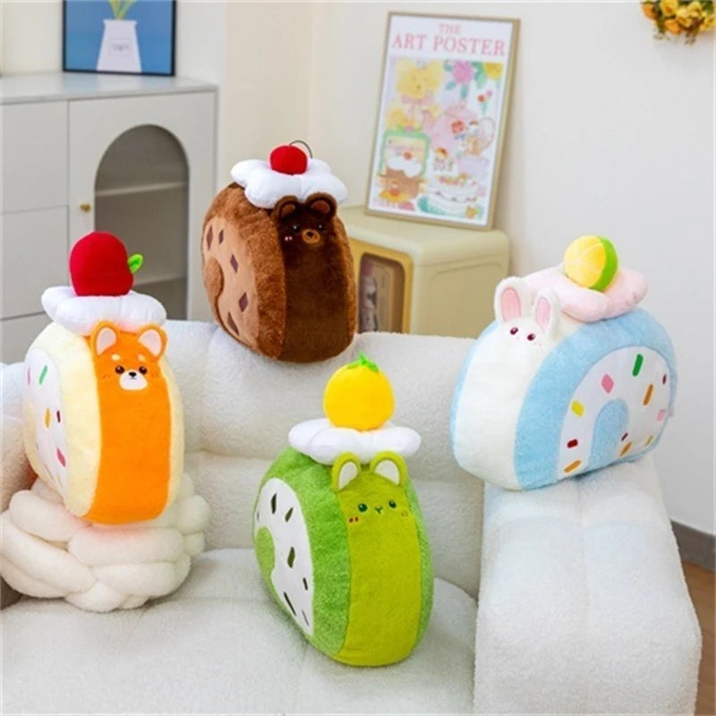 Cake Roll Pillow Soft Fluffy Cushion With Cute Animal Dessert Prints For Kids And Teens Bedroom Sofa Party Decor Cozy Gift Vue