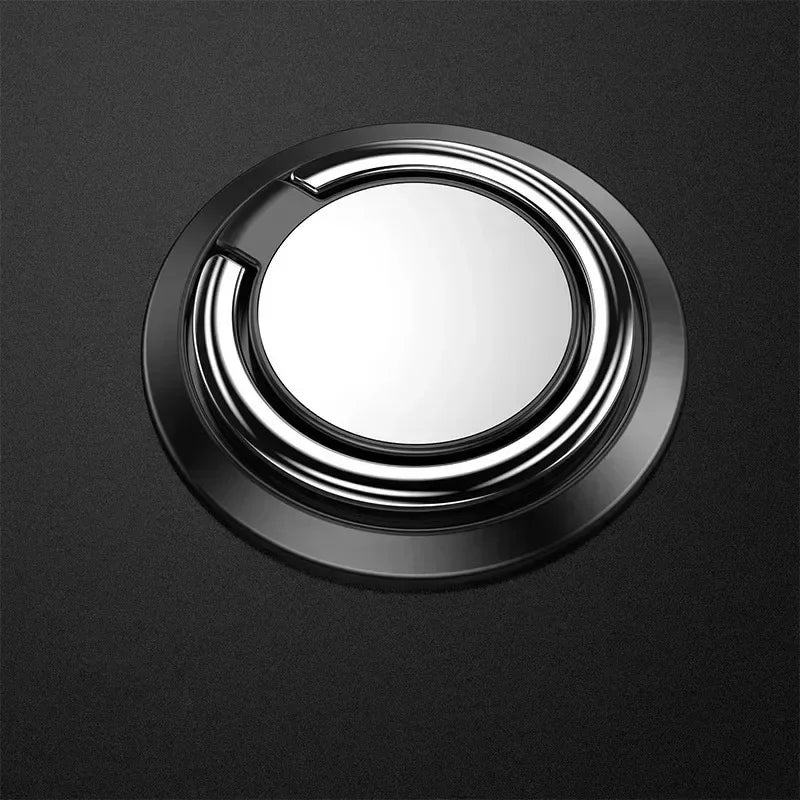 Mini Finger Ring Holder Stand Grip 360 Rotating For Mobile Phone Car Magnetic Mount Phone Back Sticker Pad Unniversal Bracket Vue Black