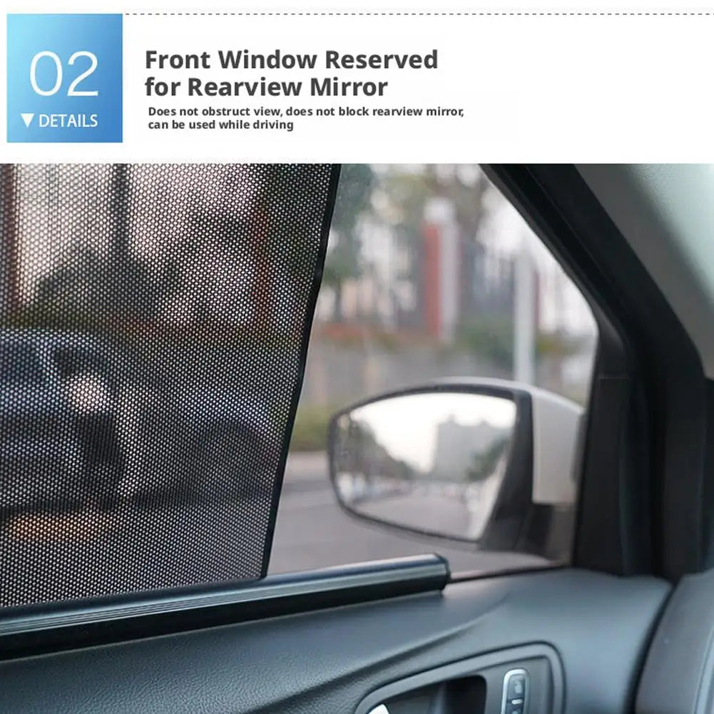 Summer Sun Protection Heat Insulation Window Sun Visor Car Main Driver Co-pilot Automatic Retractable Universal Sunshade Shields Vue
