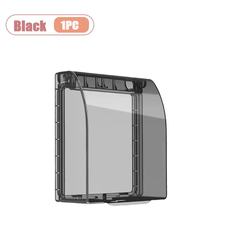 1-20PCS Universal Splash Proof Waterproof Box Cover for Bathroom Outlet Switch Protector for Shower Socket Shield Removal Vue Black-1PC