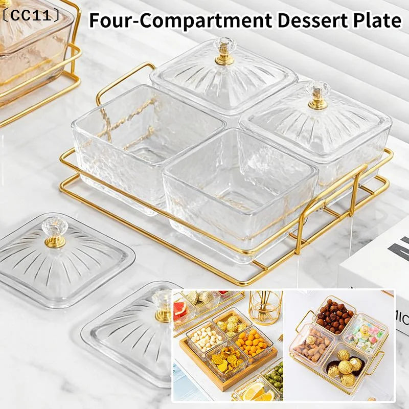 2 4 Grid Transparent Covered Snack Tray Suitable Parties Families Vue