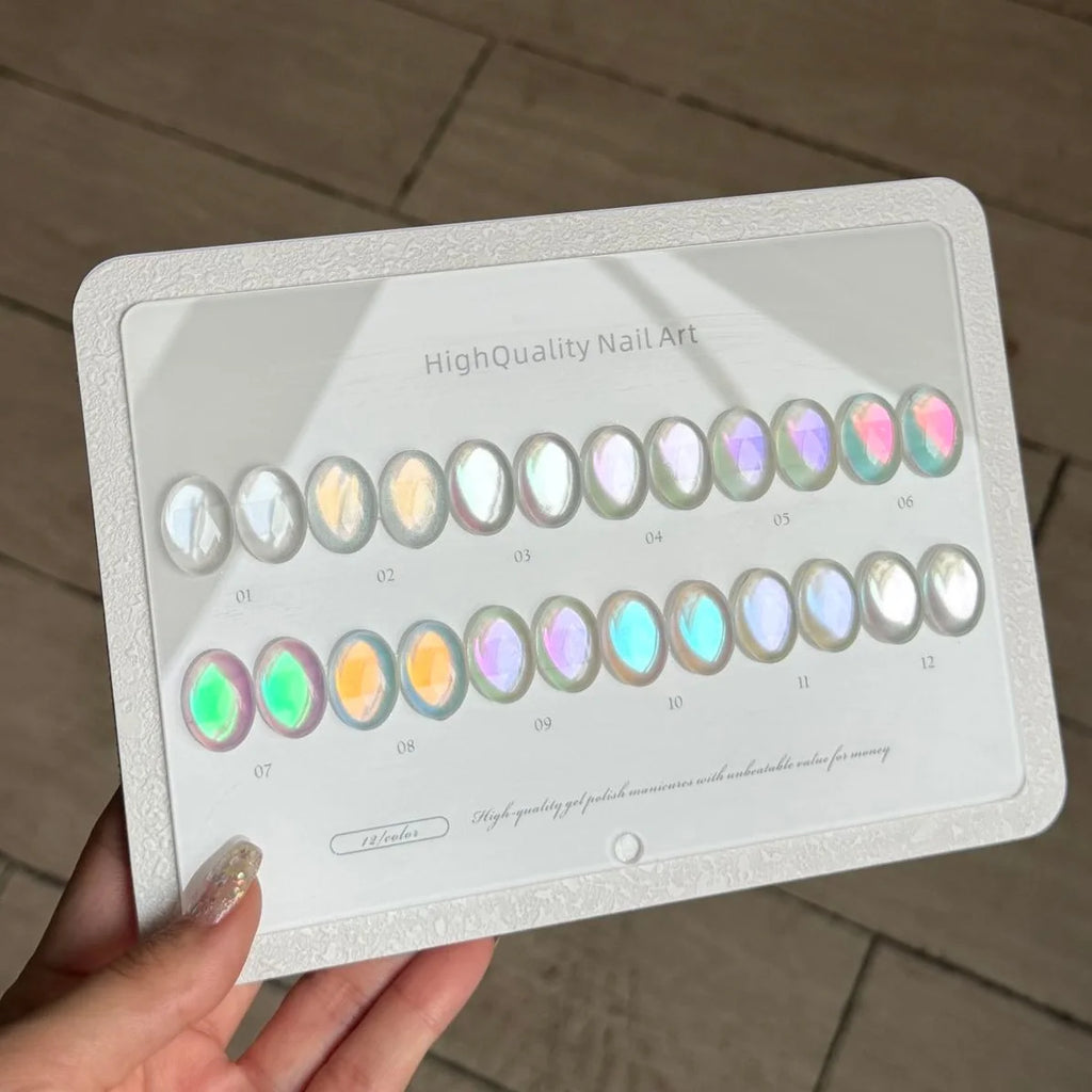 High-End Nail Art Kit, 12 Colors Hydrating Series Nail Powder, Ultra-Fine Glitter, Perfect Gift, Professional Quality Vue